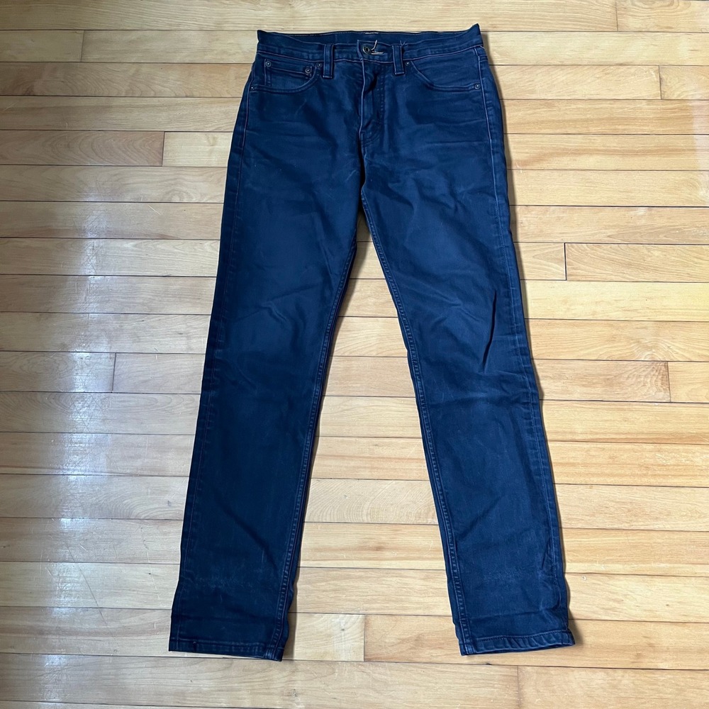 Levis 511 Slim Fit Jeans Navy Blue Red Contrast Stitching 30x32 Mens Denim
